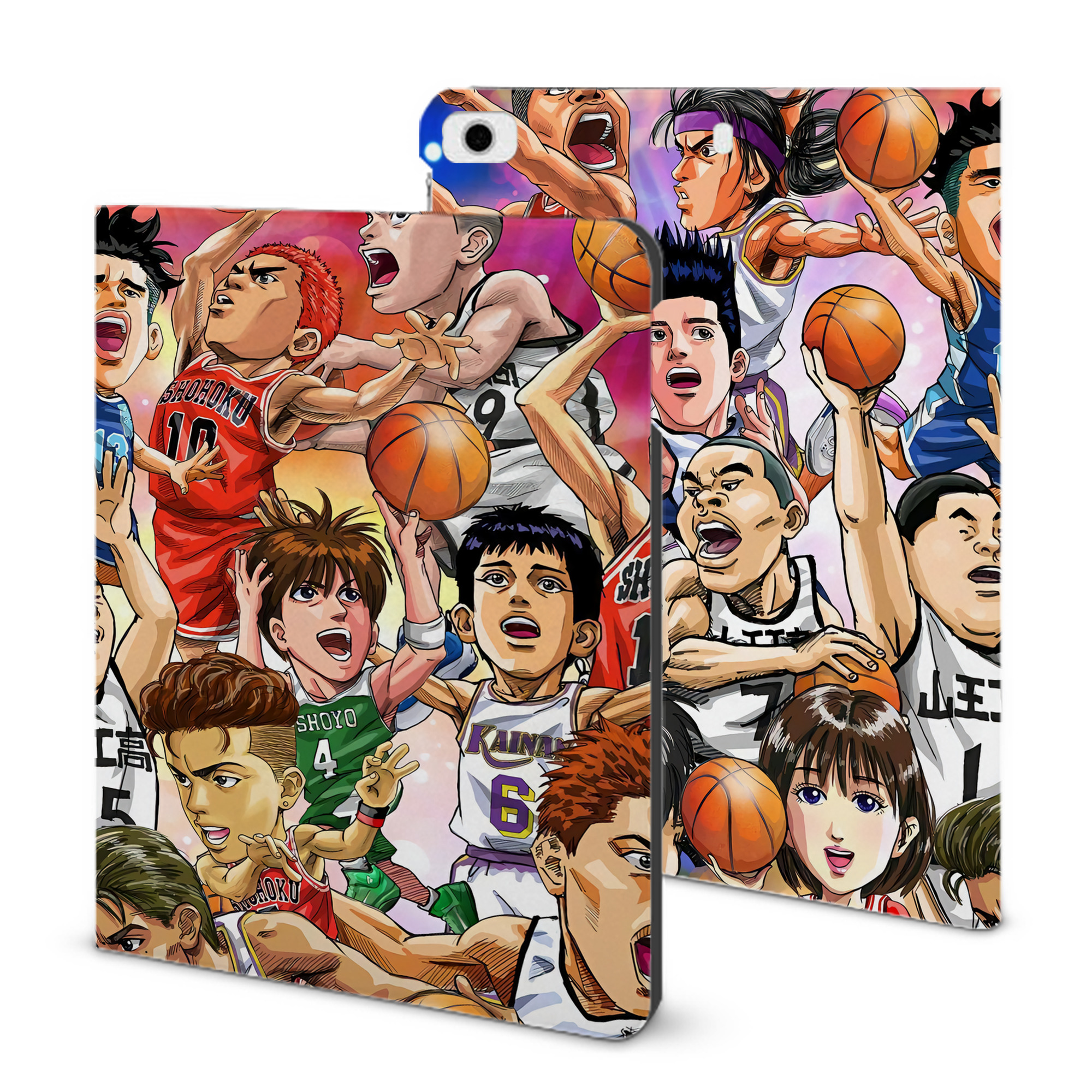 （画像用） SLAM DUNK／スラムダンク IPad ケース ブック型 PUレザー TPU 耐衝撃 軽量 薄型 ペン収納なし 全面保護 IPad 各モデル対応